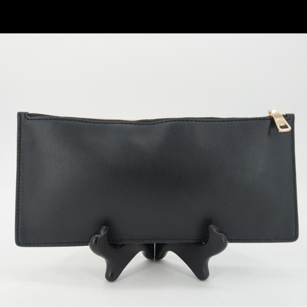 Coach Black Leather Slim Zip Pouch Wallet Unisex - Picture 3 of 10